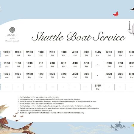 The Salil Hotel Riverside Bangkok Exterior foto Shuttle boat service timetable
